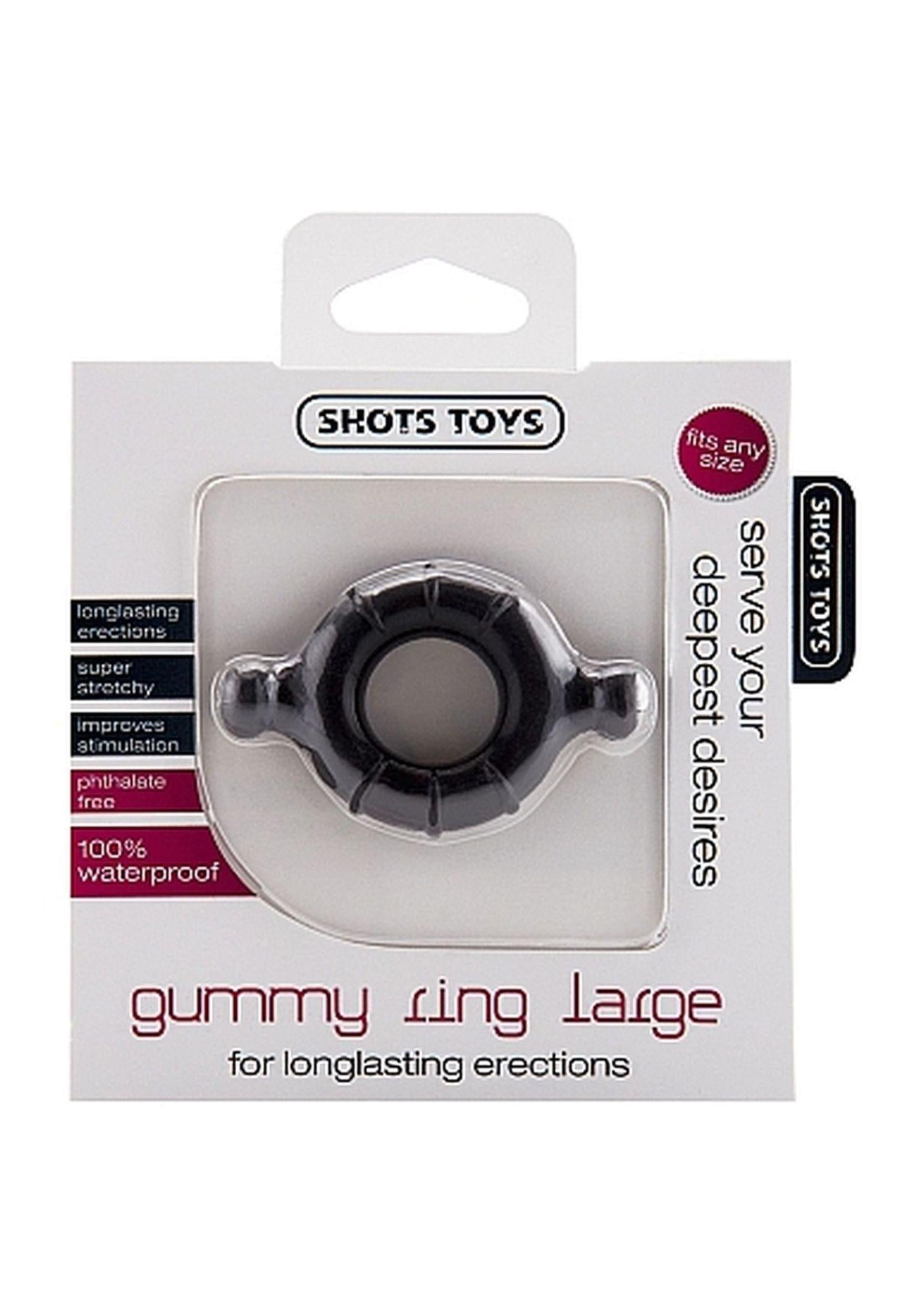 Inel gumizat ShotsToys TPE Inel mare negru pentru penis