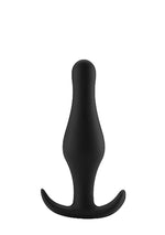 Dop anal din silicon ShotsToys cu mâner, mic negru 9,5 cm