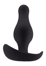 Dop anal din silicon ShotsToys cu mâner, mic negru 9,5 cm