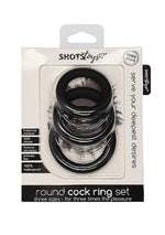 Set de inele pentru penis ShotsToys, negru, 3 mărimi