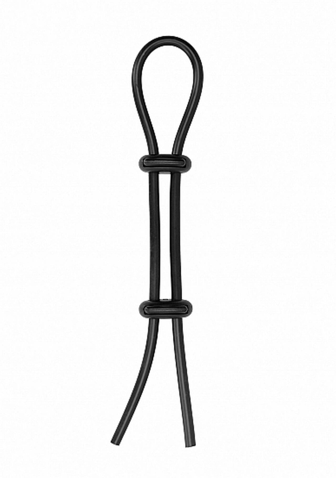 Inel de penis reglabil ShotsToys Double Stretch Booster, negru