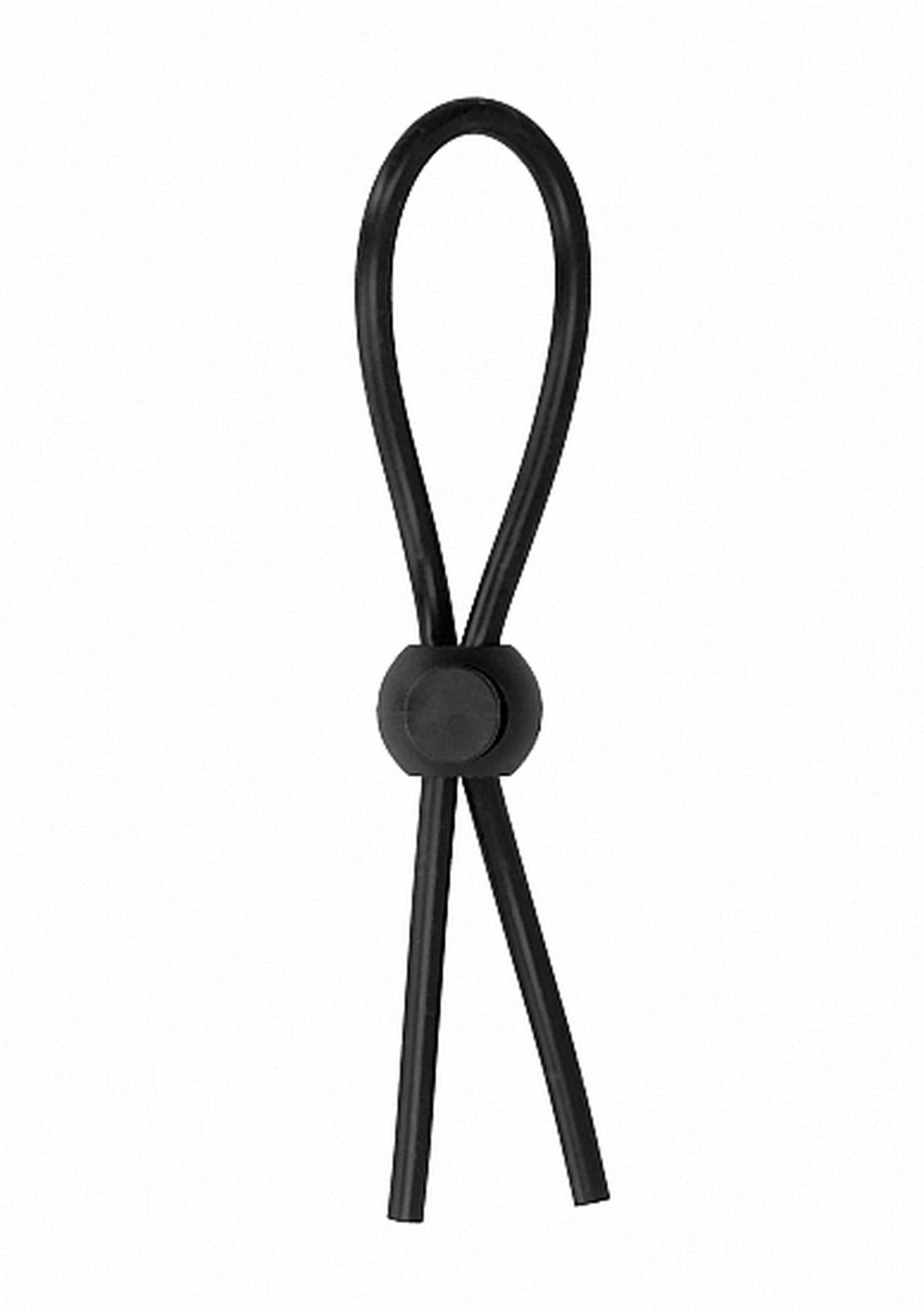 Inel de penis reglabil din silicon ShotsToys Flex Booster, negru