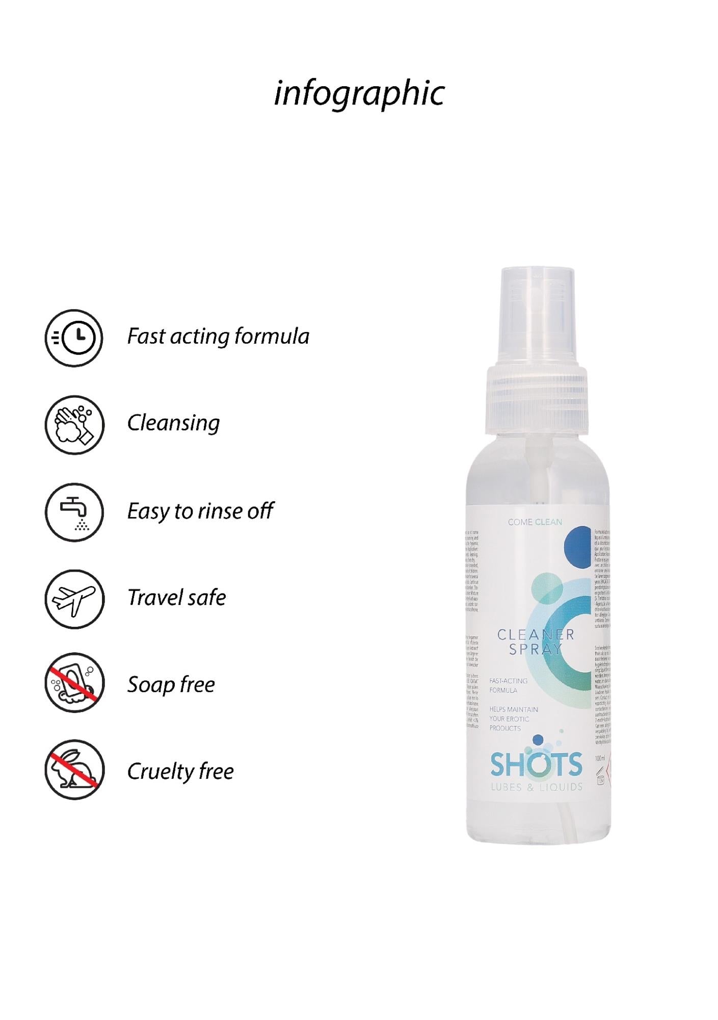 Spray de curățare pentru păpuși ShotsToys 100 ml