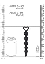 Mărgele anale din silicon ShotsToys negre 15 cm