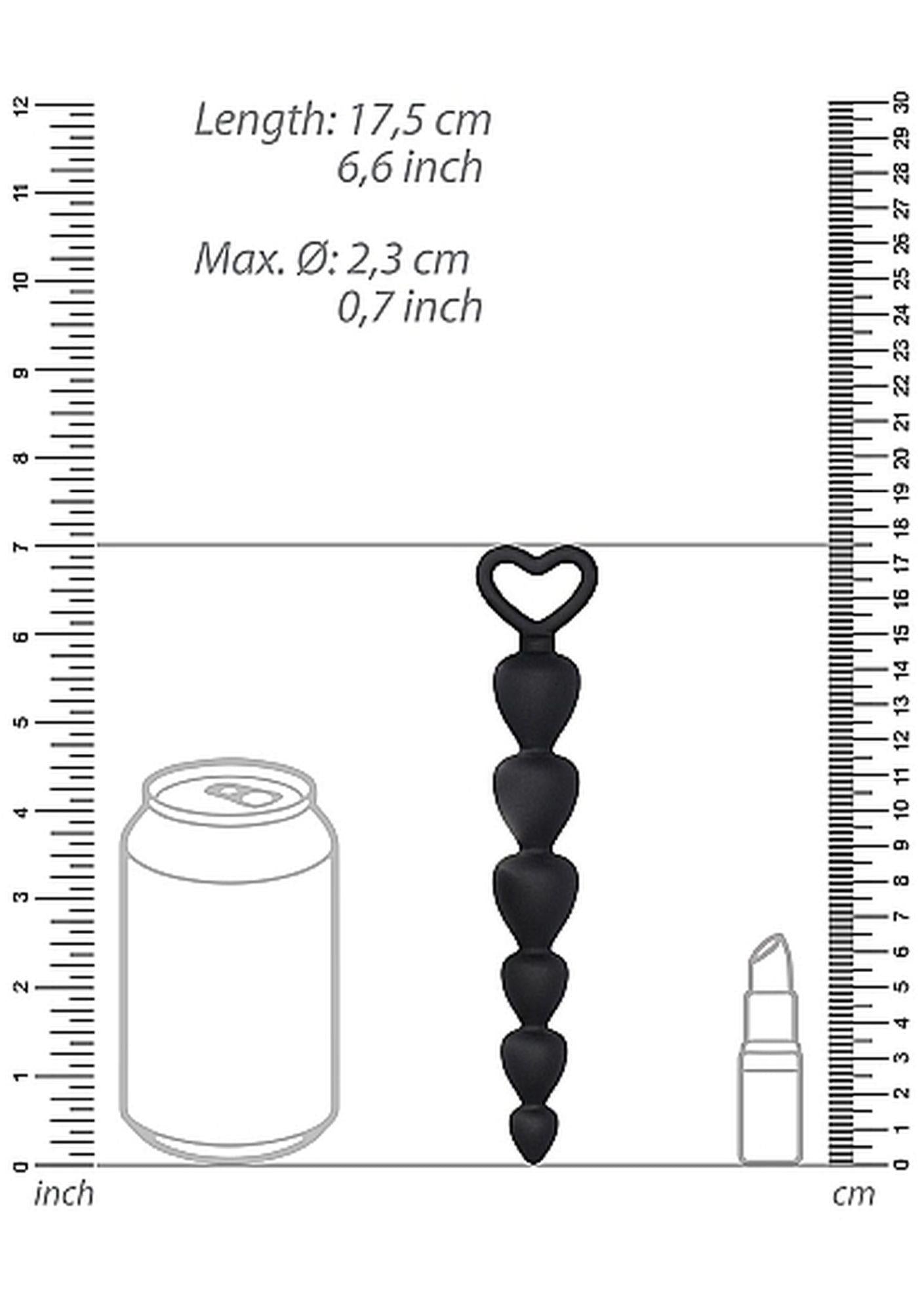 Mărgele anale din silicon ShotsToys negre 15 cm