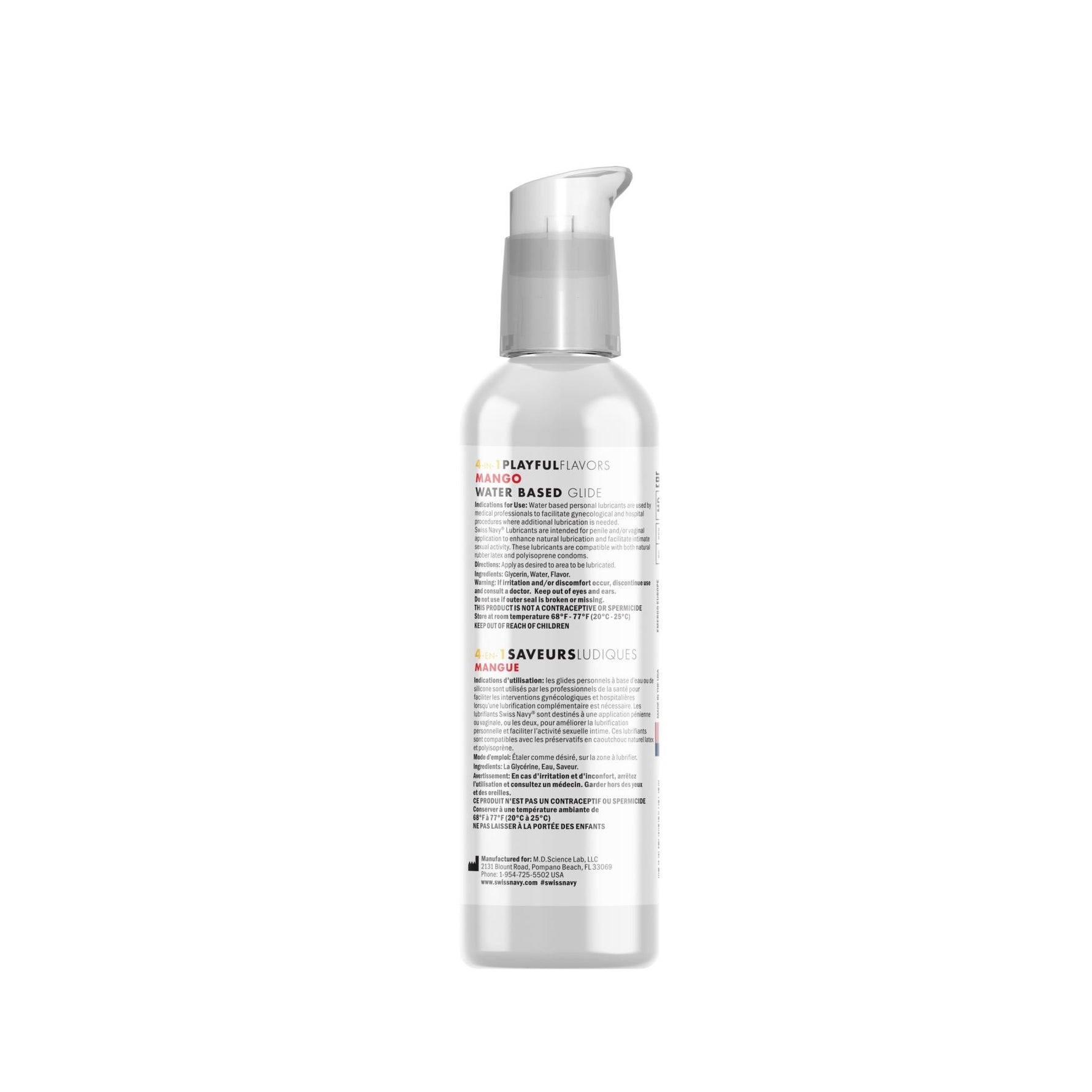Lubrifiant 4 în 1 Swiss Navy cu aromă de mango 118 ml