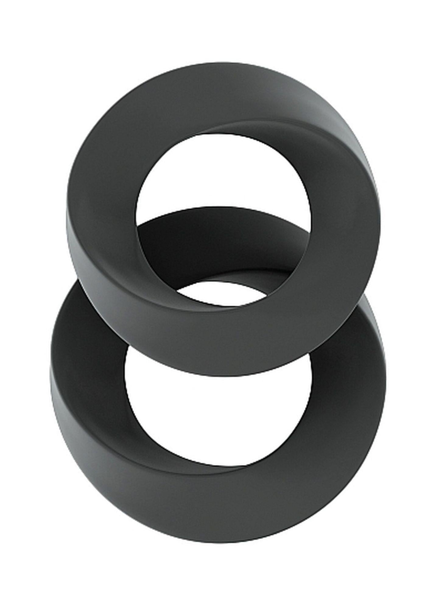 Set de inele pentru penis Sono No.24 din silicon, gri, impermeabile