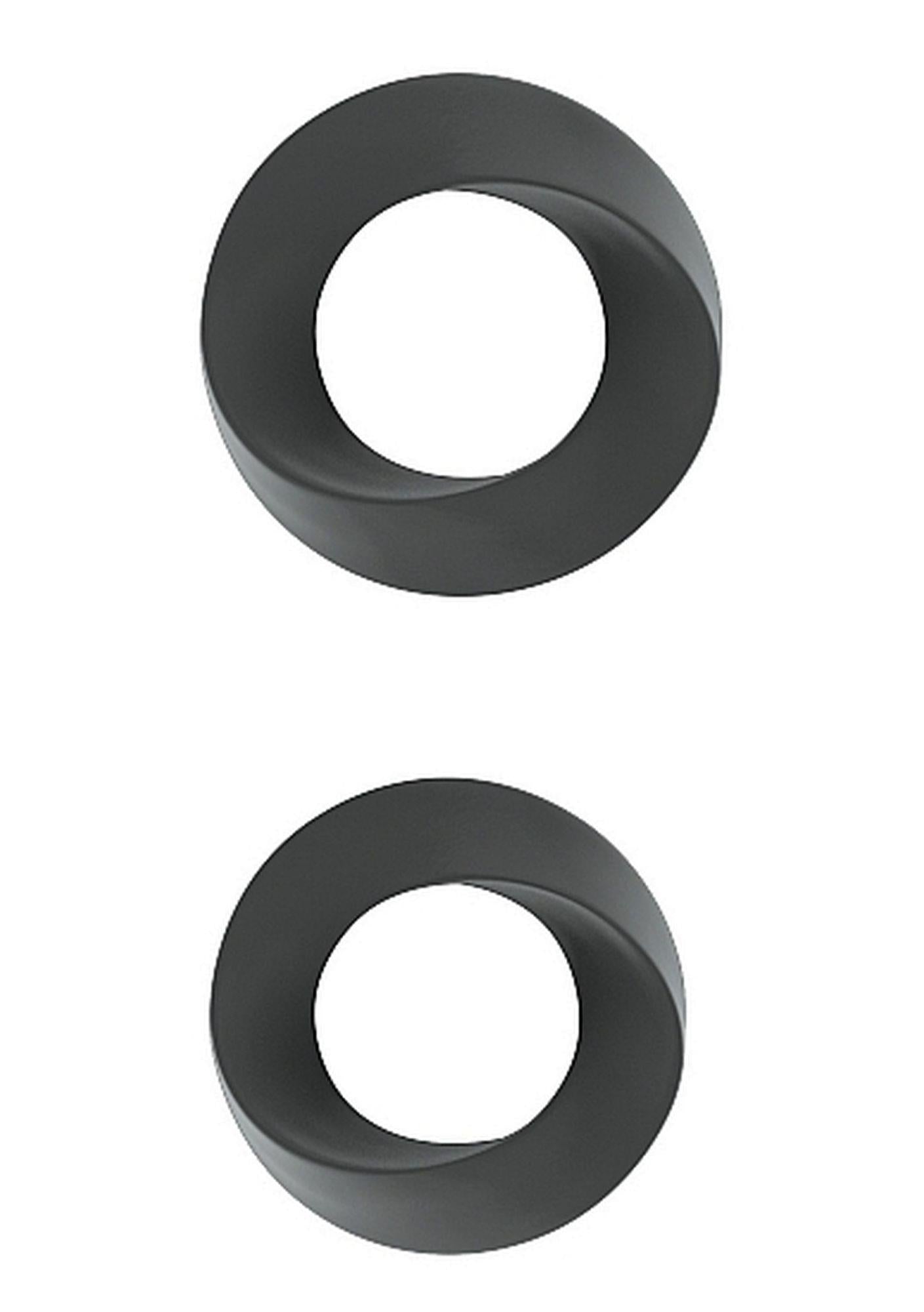 Set de inele pentru penis Sono No.24 din silicon, gri, impermeabile