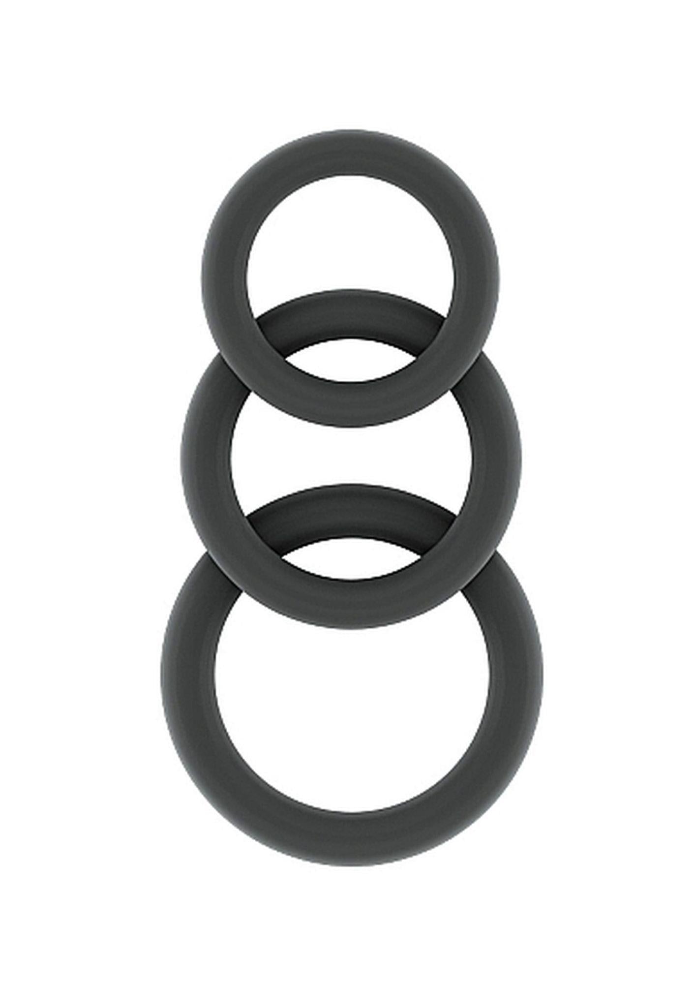 Set de inele pentru penis, gri din silicon Sono No. 25