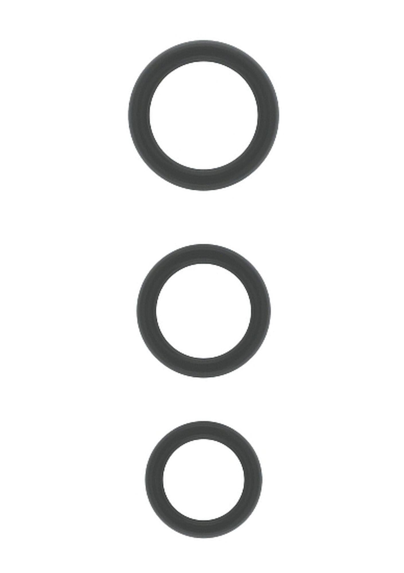 Set de inele pentru penis, gri din silicon Sono No. 25