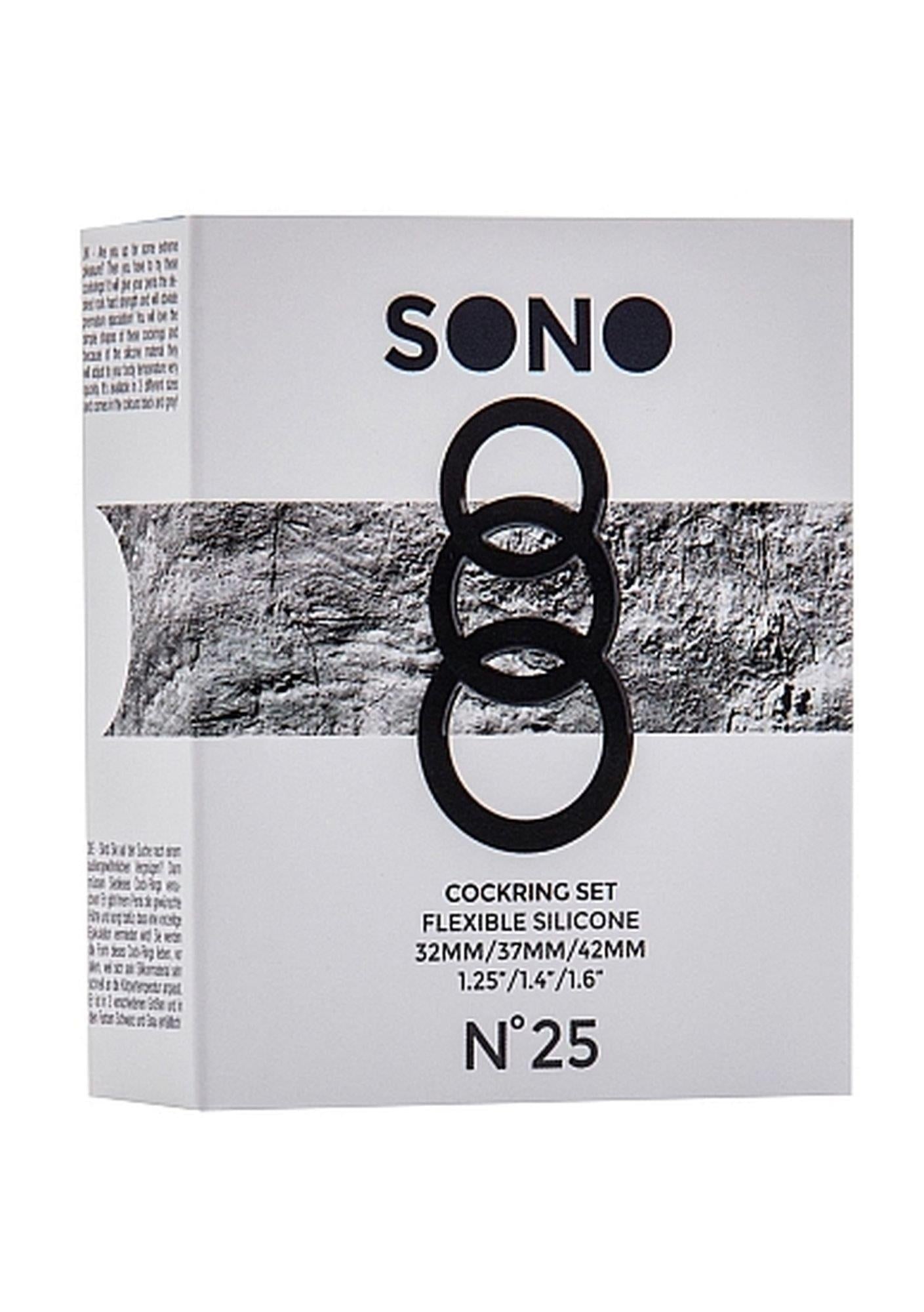 Set de inele pentru penis, gri din silicon Sono No. 25