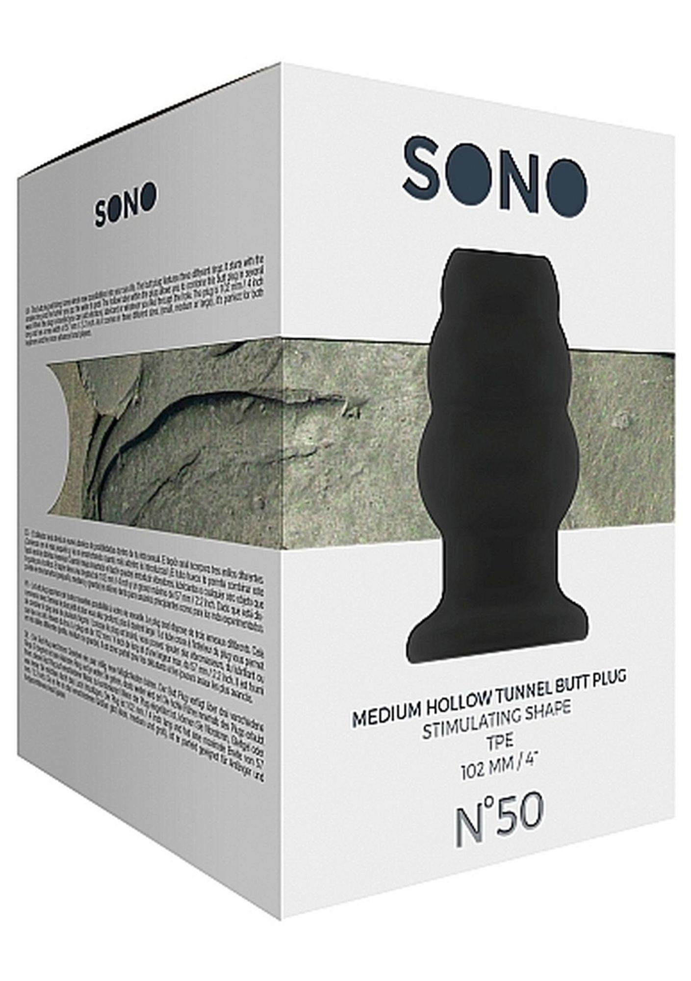 Dop de tunel anal Sono mediu, negru, 10 cm