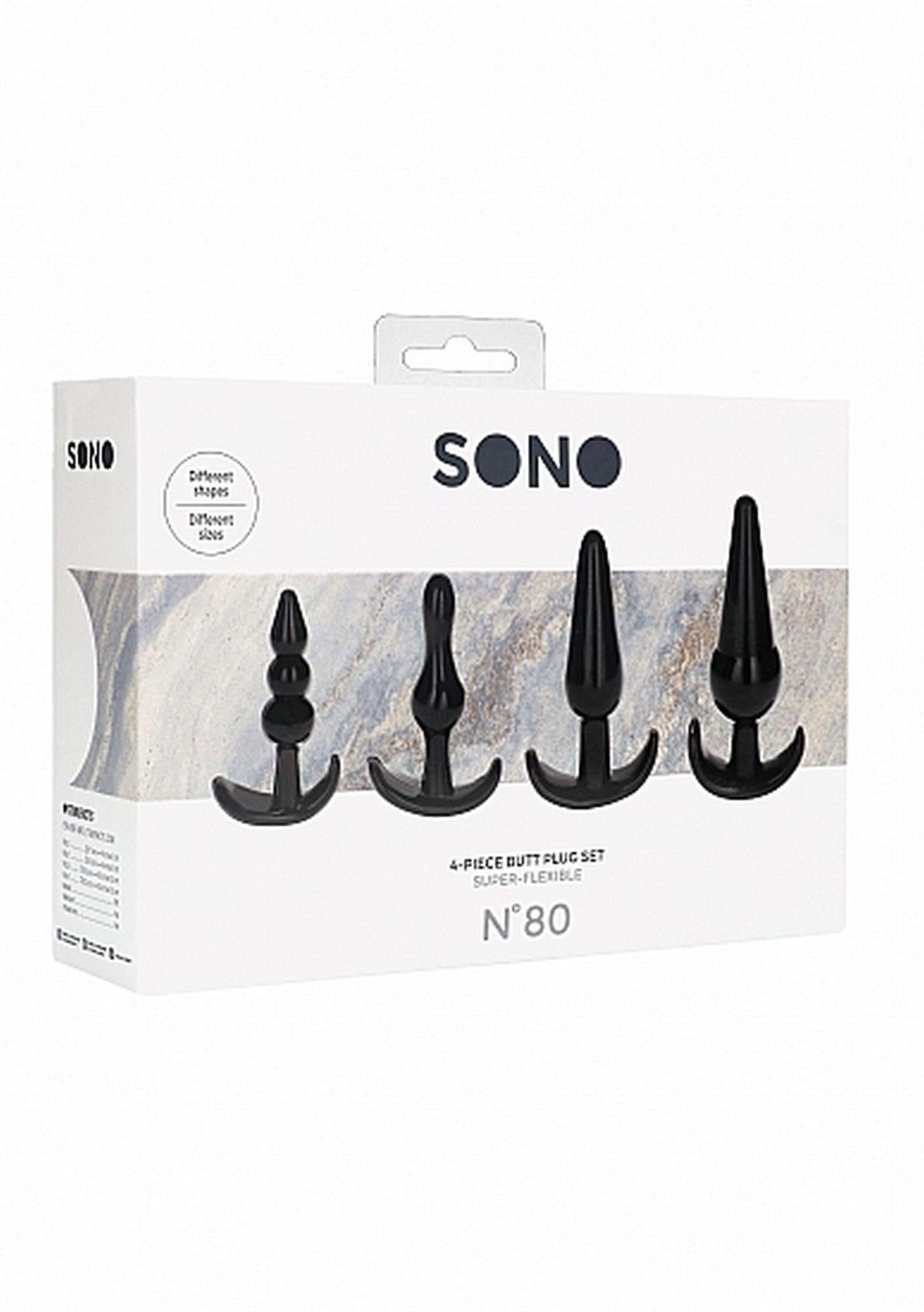 Set de 4 dopuri anale Sono TPE negre