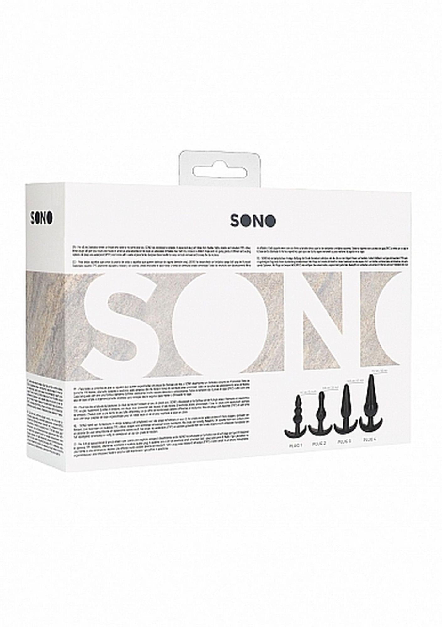Set de 4 dopuri anale Sono TPE negre