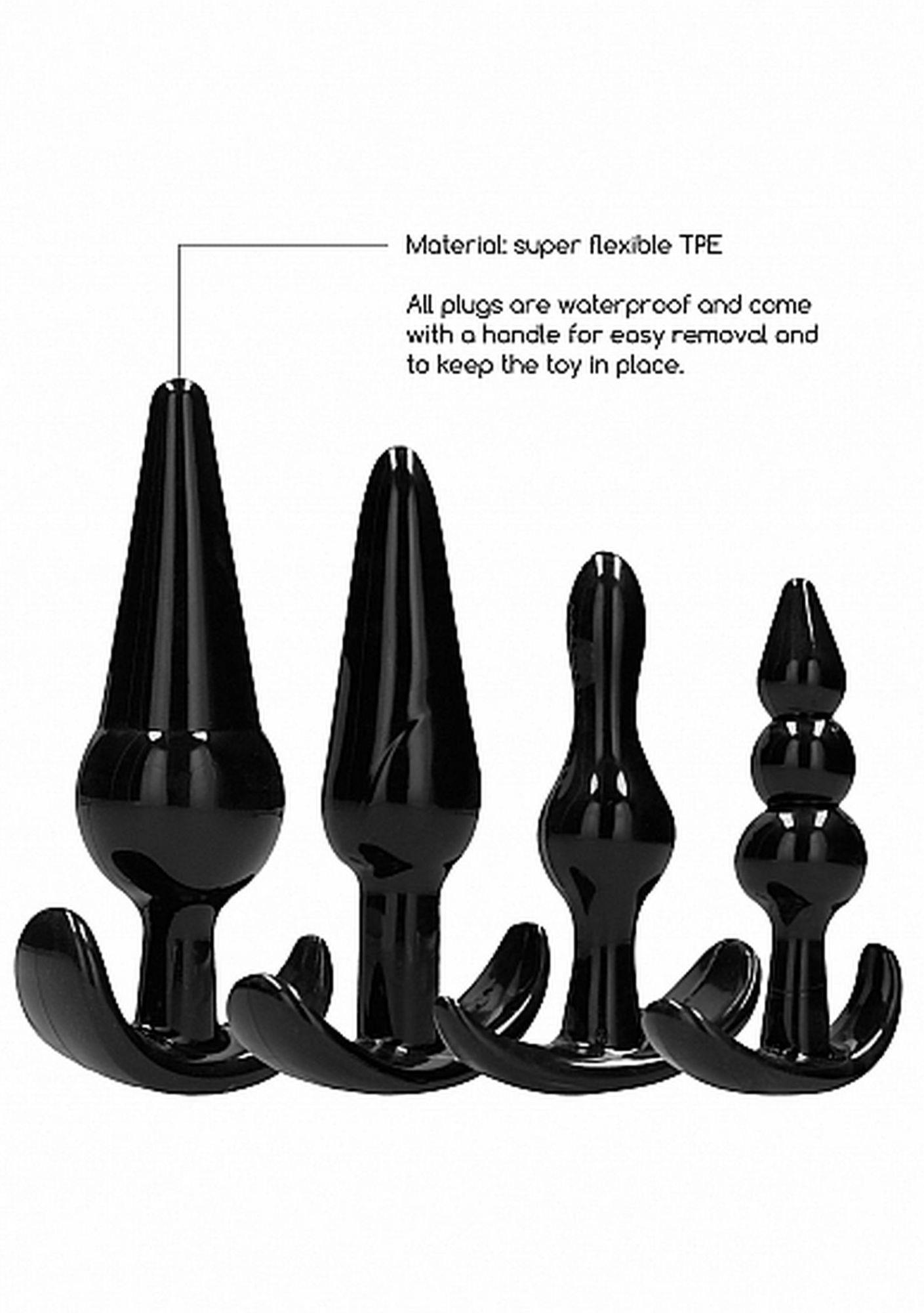 Set de 4 dopuri anale Sono TPE negre