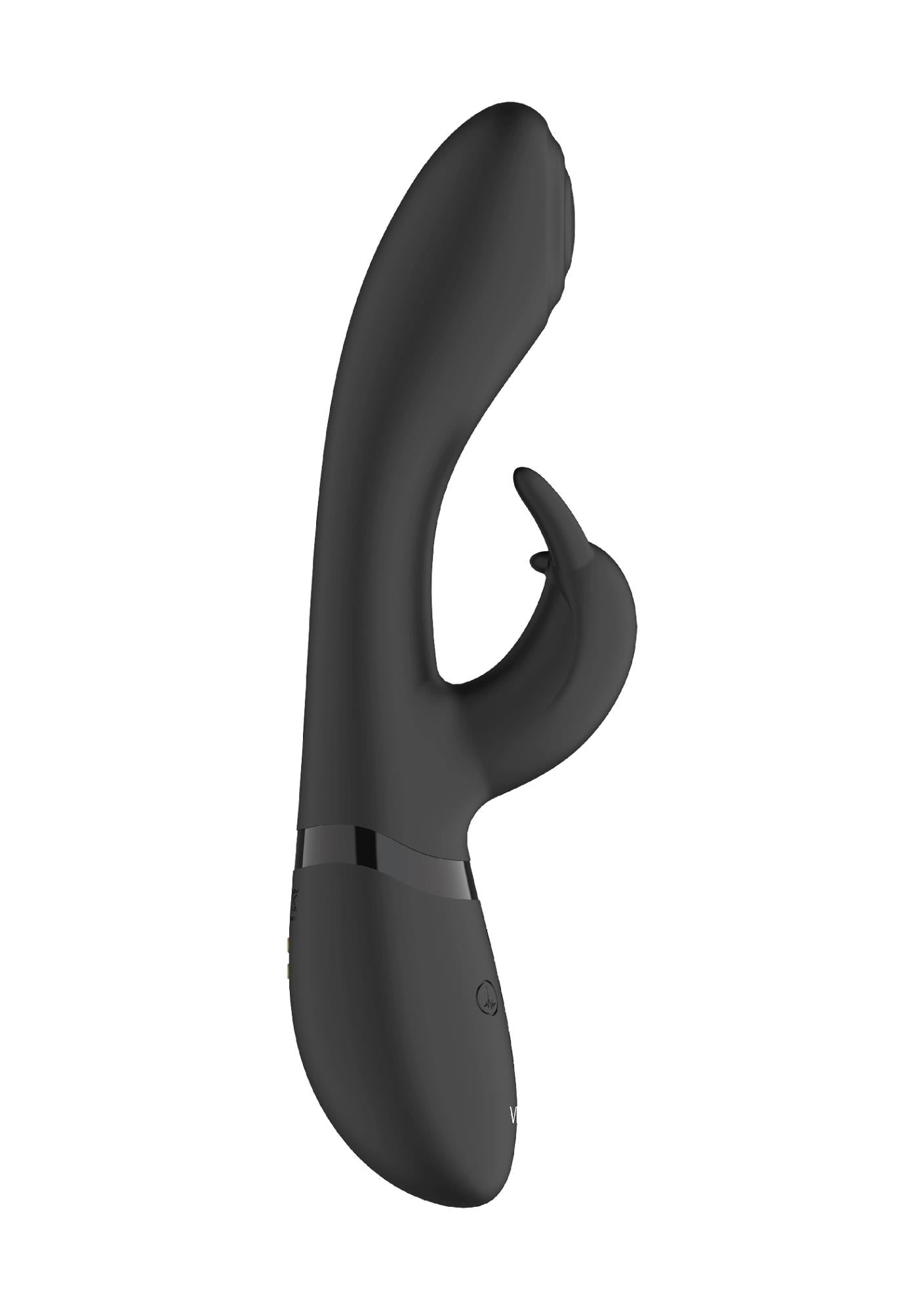 Vibrator USB din silicon cu formă de iepuraș Cato ShotsToys pentru punctul G, negru