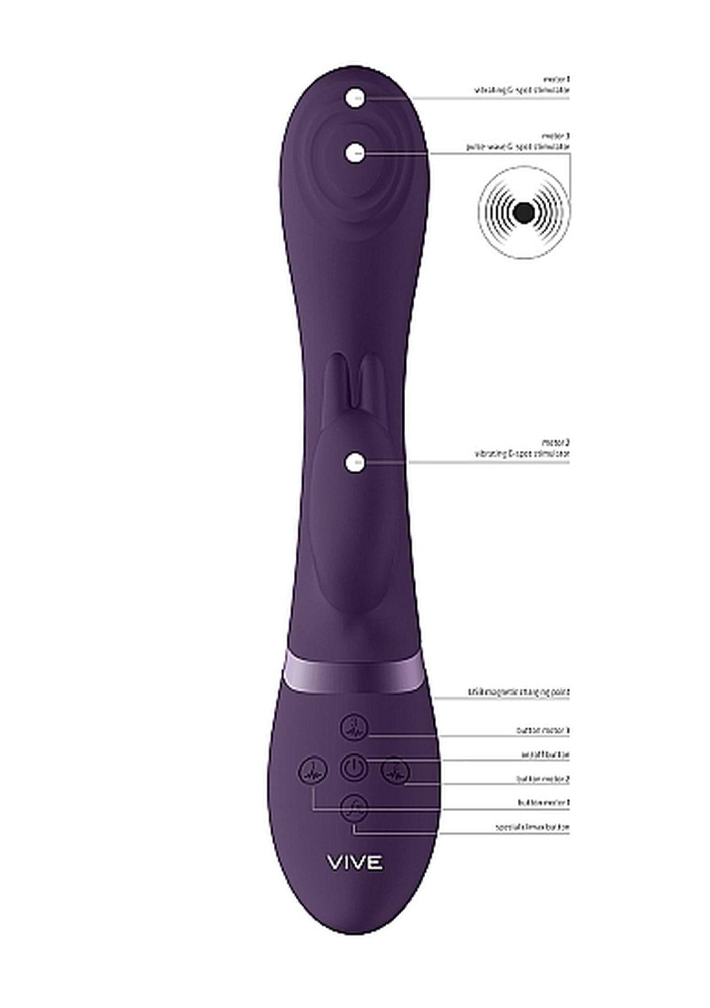 Vibrator Cato G-spot Vive Bunny, cu USB violet