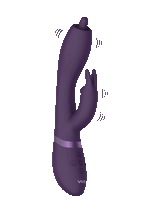 Vibrator USB rotativ Vive Nilo Purple Iepuraș
