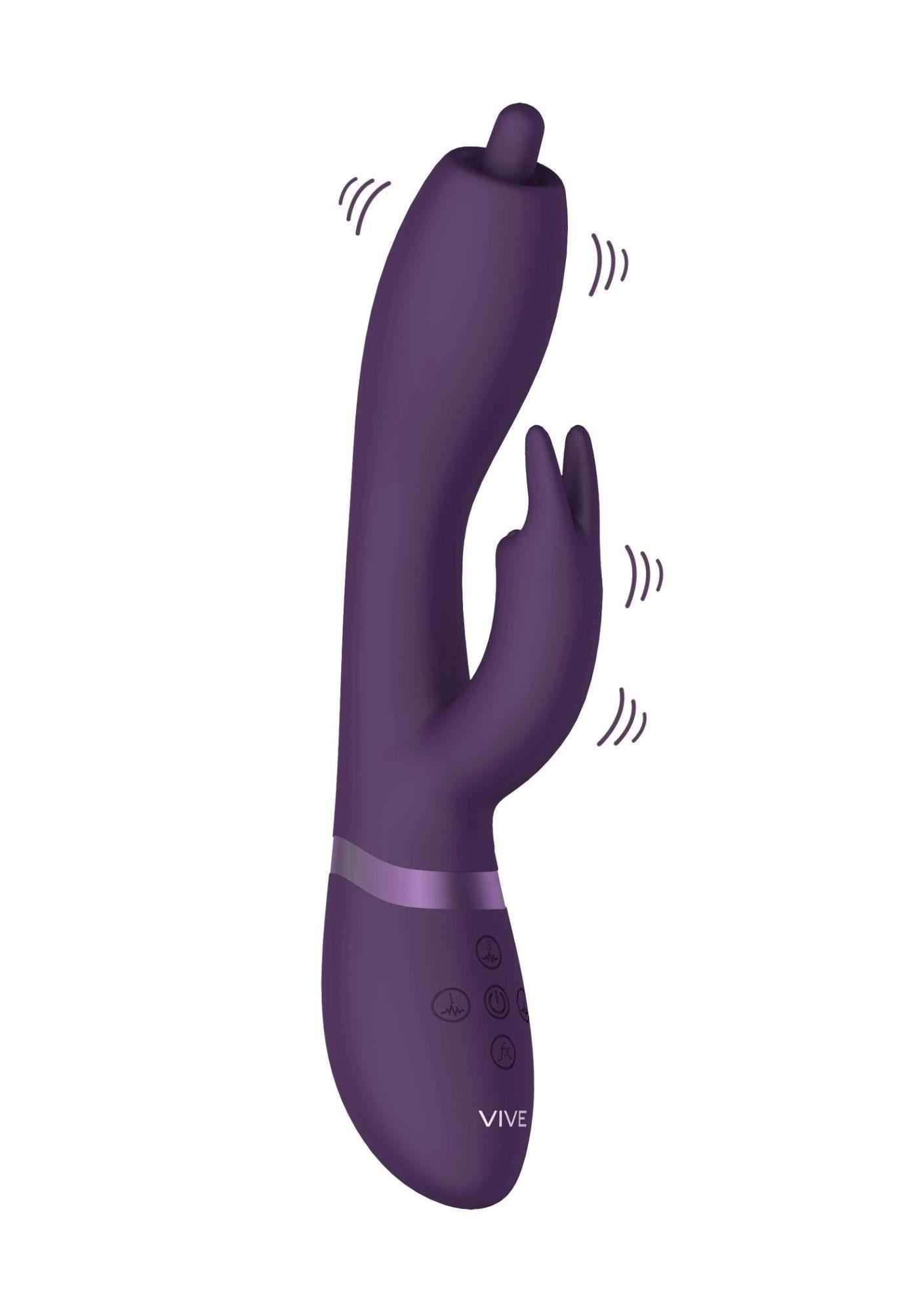 Vibrator USB rotativ Vive Nilo Purple Iepuraș