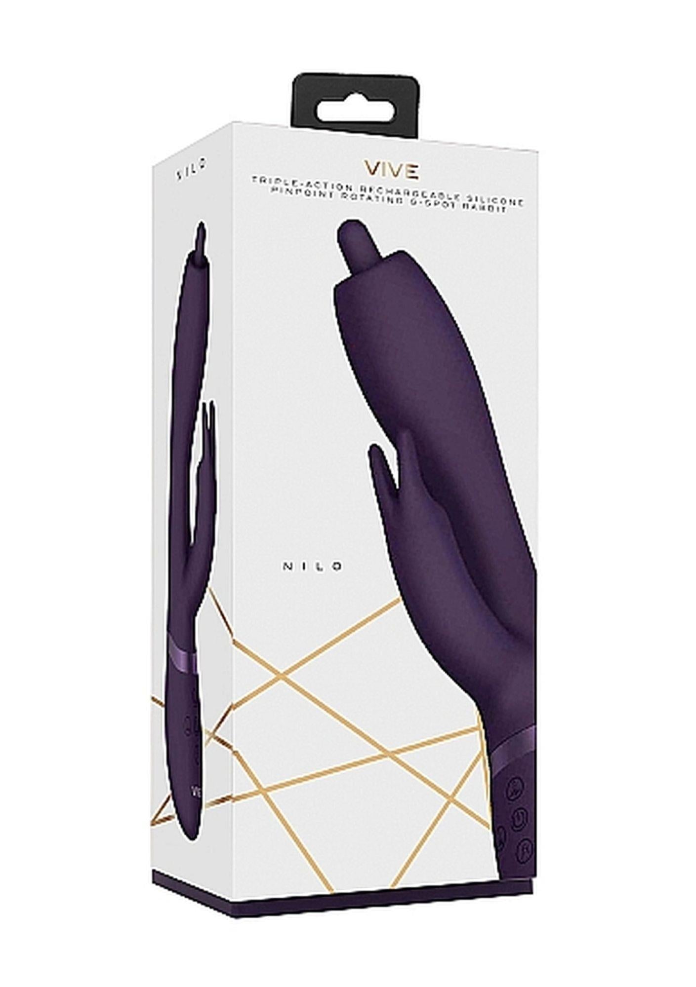 Vibrator USB rotativ Vive Nilo Purple Iepuraș