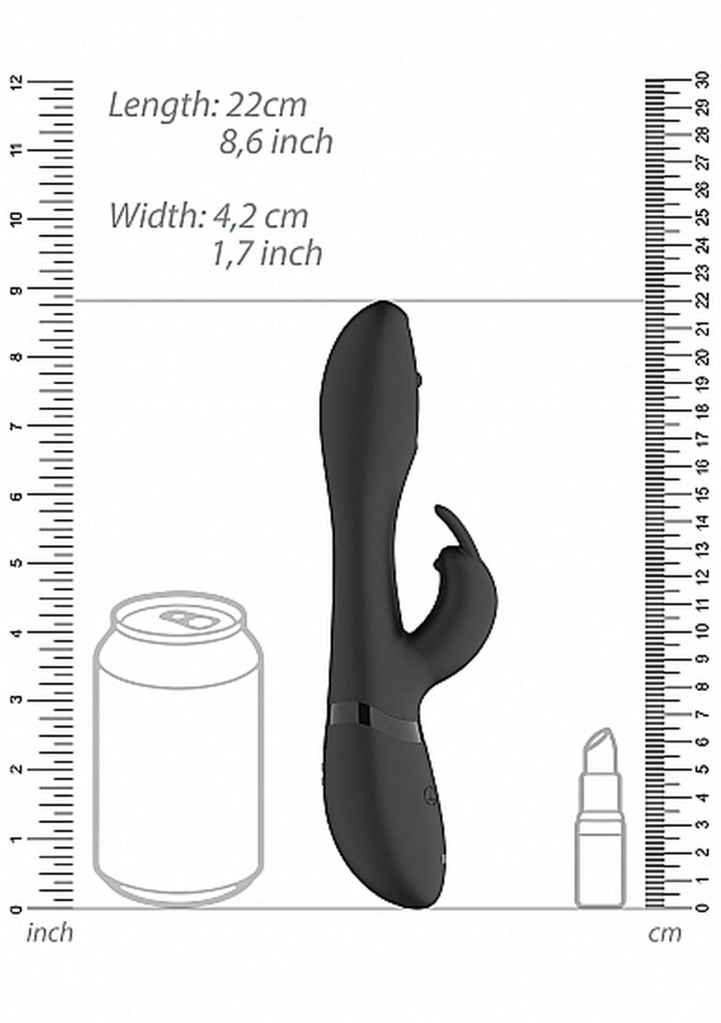 Vibrator Mira Bunny cu funcție rotativă pentru punctul G, silicon, negru, USB