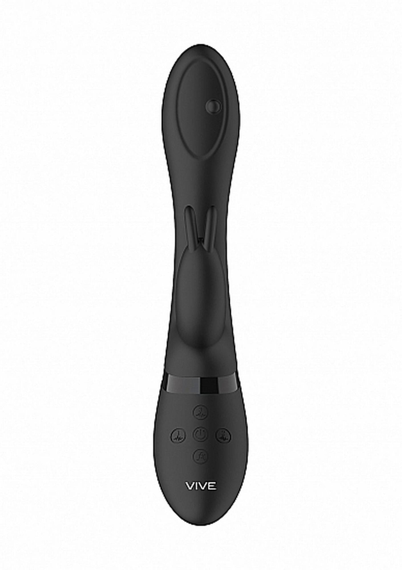 Vibrator Mira Bunny cu funcție rotativă pentru punctul G, silicon, negru, USB