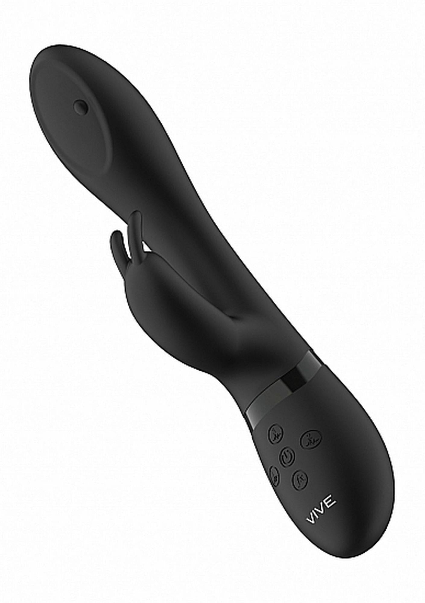 Vibrator Mira Bunny cu funcție rotativă pentru punctul G, silicon, negru, USB