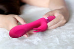 Vibrator Mira Bunny cu USB roz, rotativ