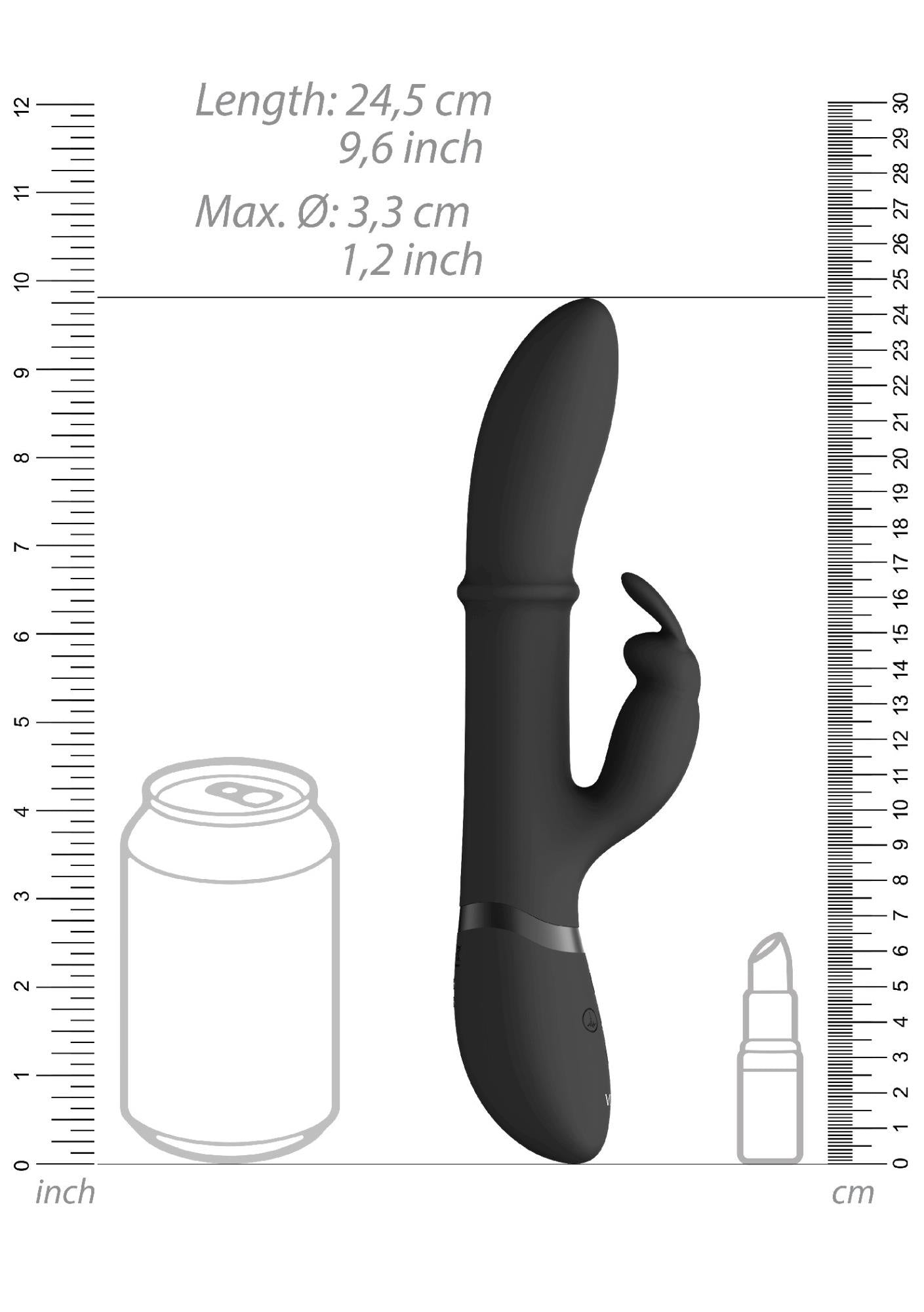 Vibrator VIVE Halo iepure din silicon negru 14 cm USB