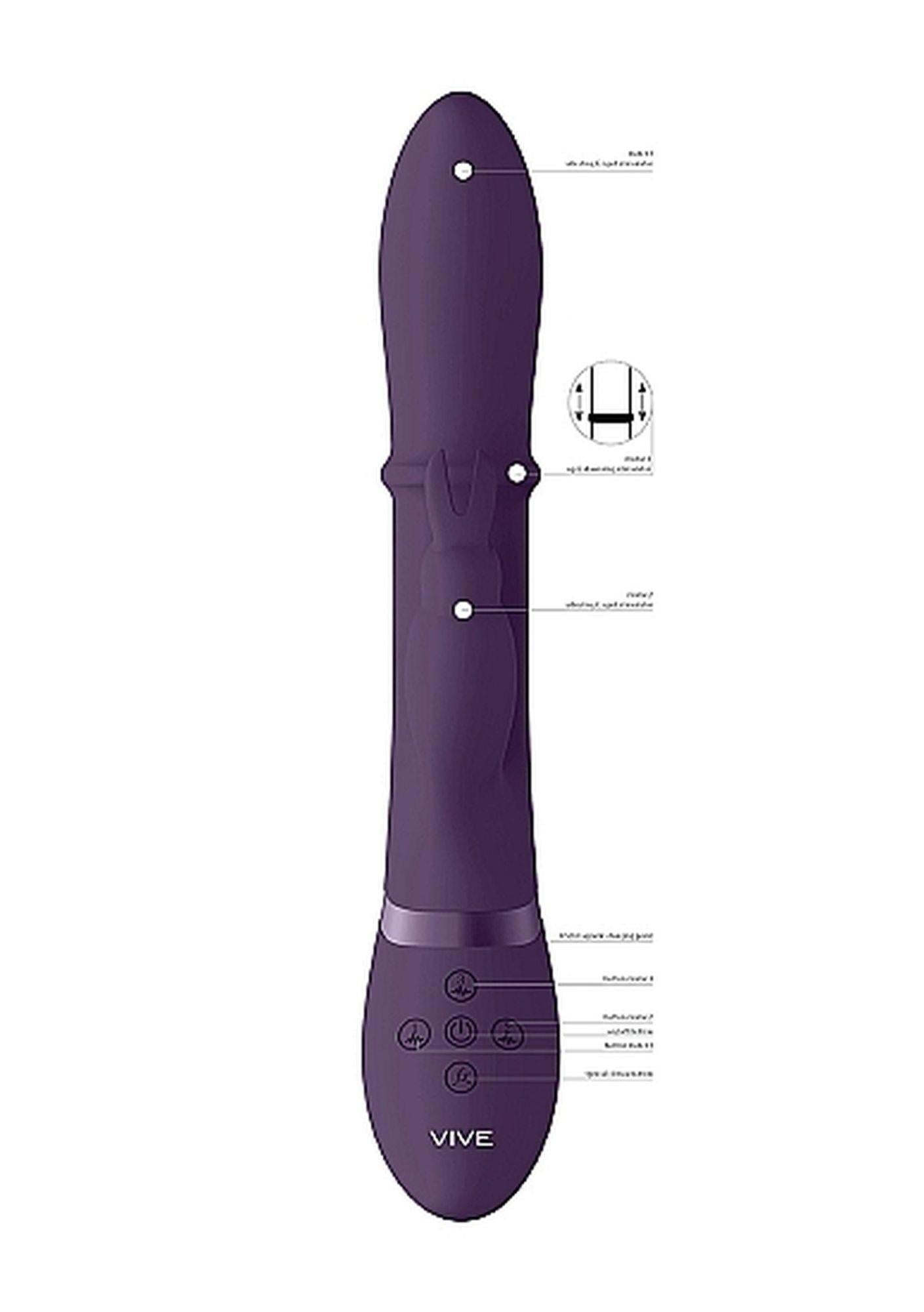 Vibrator Halo Bunny cu inel mobil Vive violet 14 cm