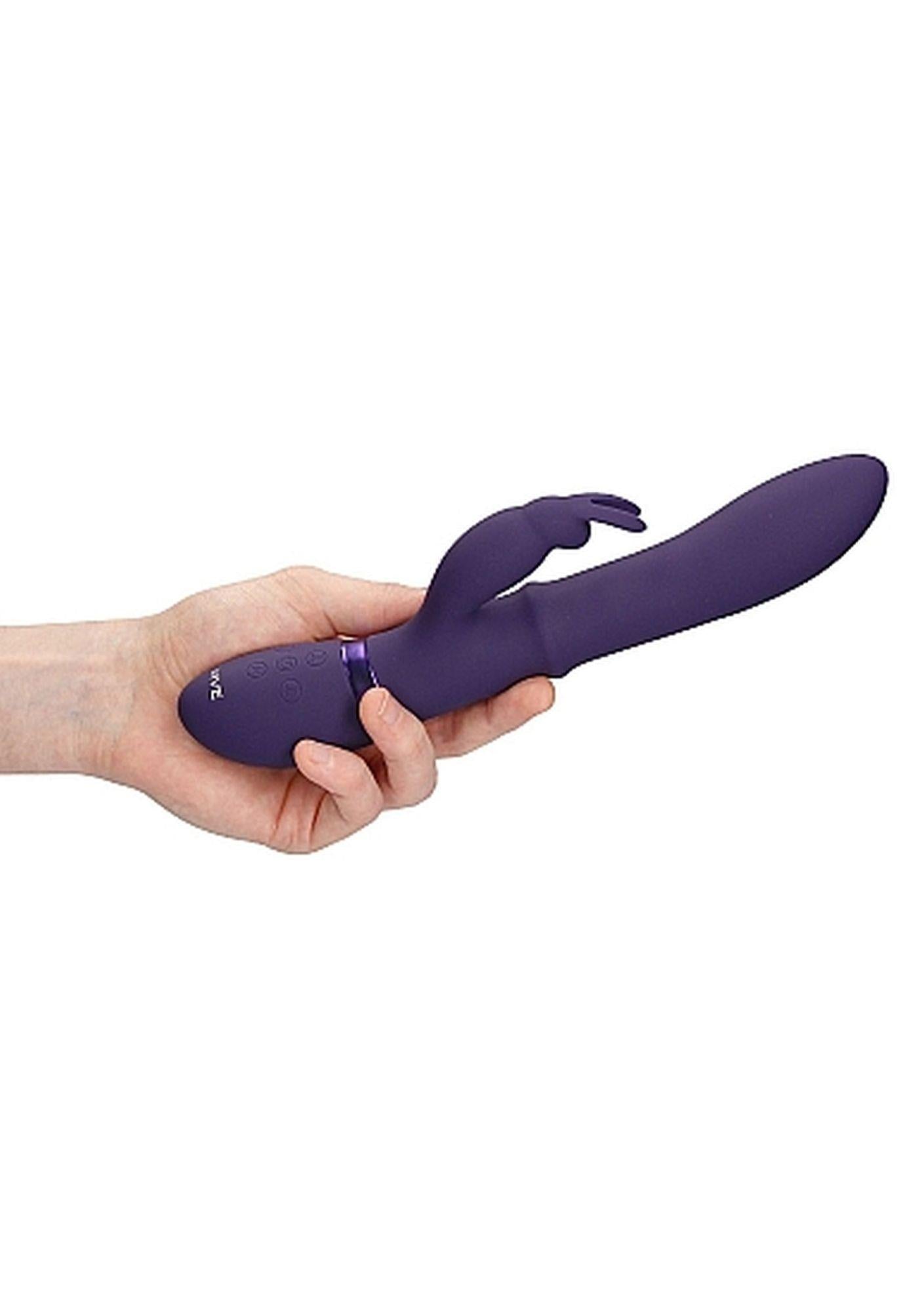 Vibrator Halo Bunny cu inel mobil Vive violet 14 cm