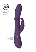 Vibrator Halo Bunny cu inel mobil Vive violet 14 cm