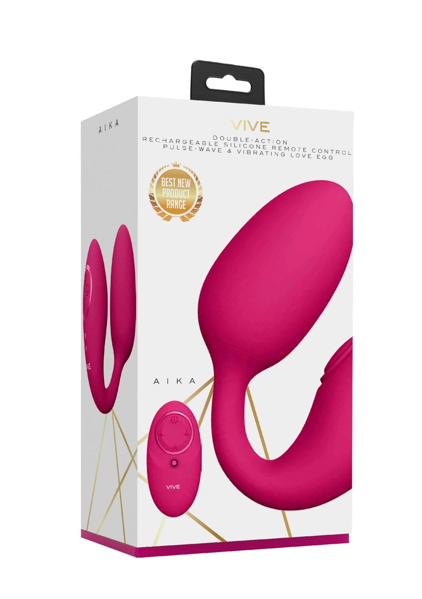 Vibrator roz Aika ShotsToys cu telecomandă USB