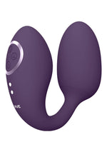 Stimulator clitoridian și punct G cu motor dual Vive Aika, violet, USB, 9 cm