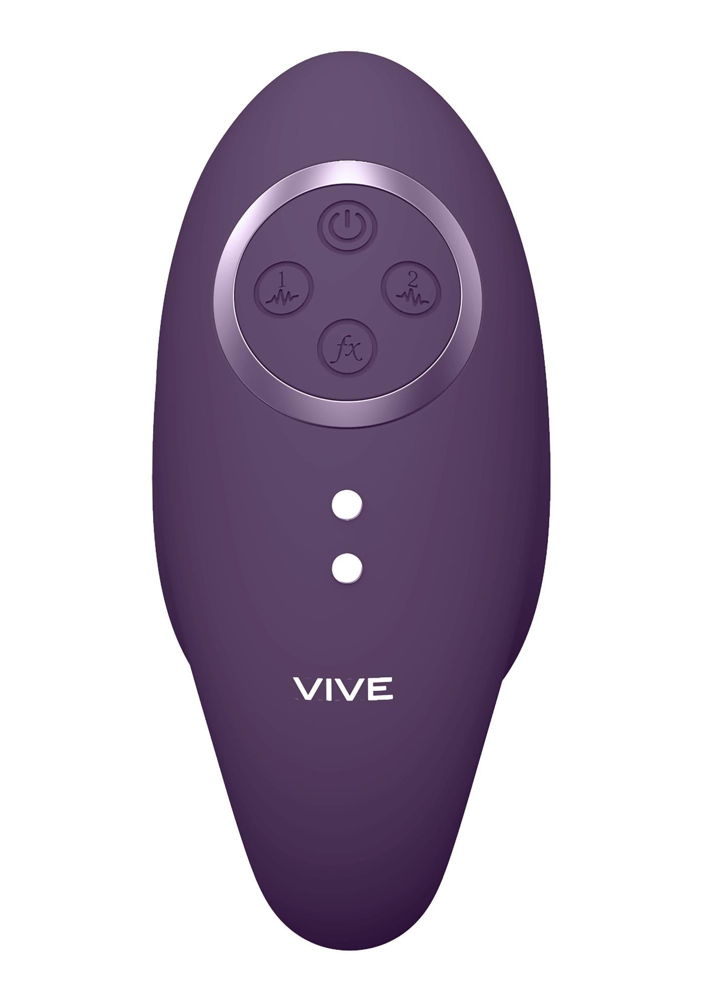 Stimulator clitoridian și punct G cu motor dual Vive Aika, violet, USB, 9 cm