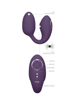 Stimulator clitoridian și punct G cu motor dual Vive Aika, violet, USB, 9 cm