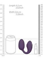 Stimulator clitoridian și punct G cu motor dual Vive Aika, violet, USB, 9 cm