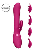 Vibrator iepure Vive Chou silicon roz USB 22 cm