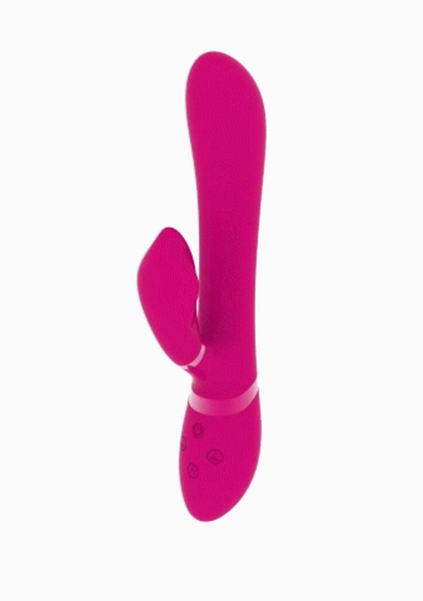 Vibrator iepure Vive Chou silicon roz USB 22 cm