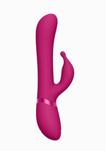 Vibrator iepure Vive Chou silicon roz USB 22 cm