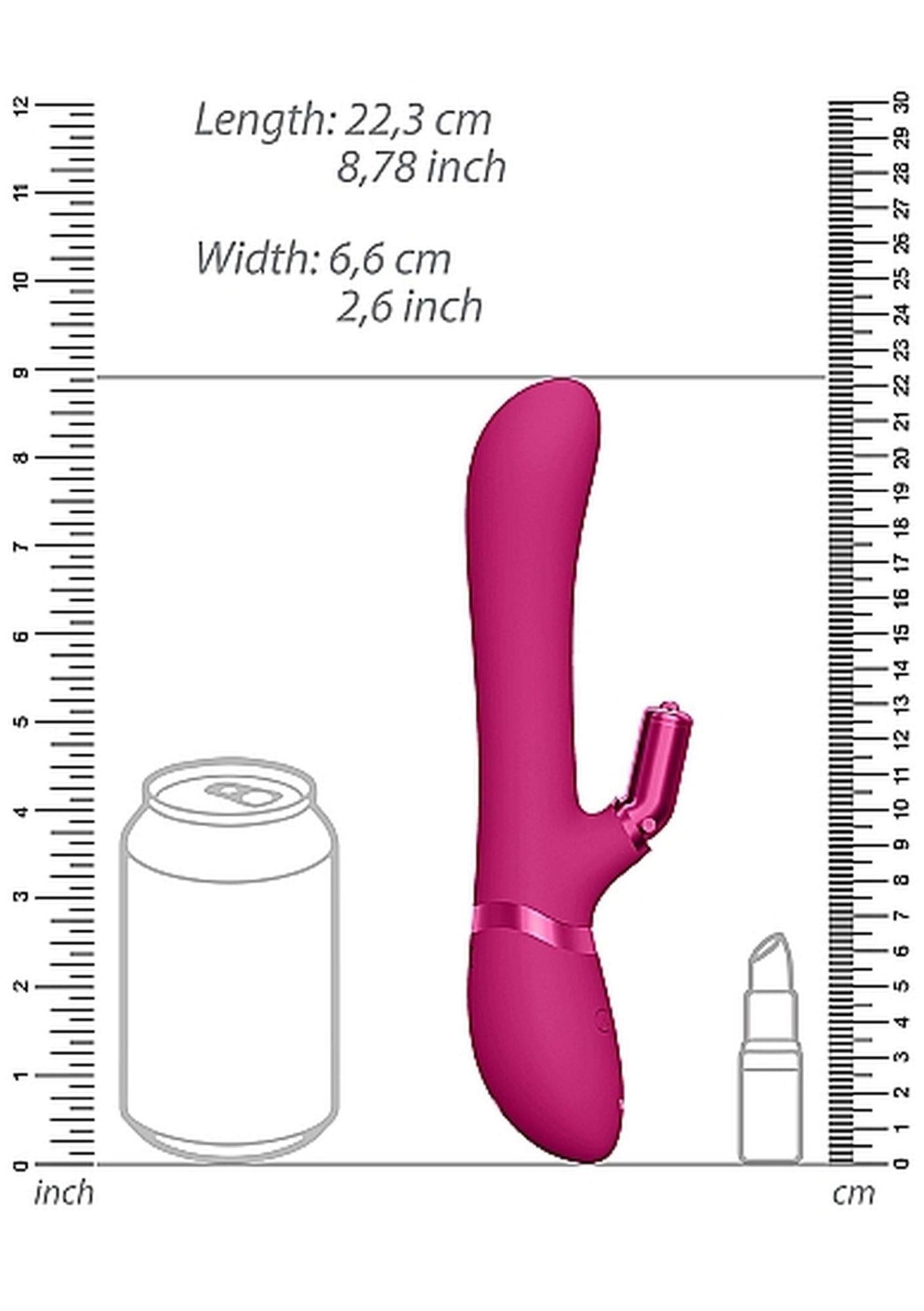 Vibrator iepure Vive Chou silicon roz USB 22 cm
