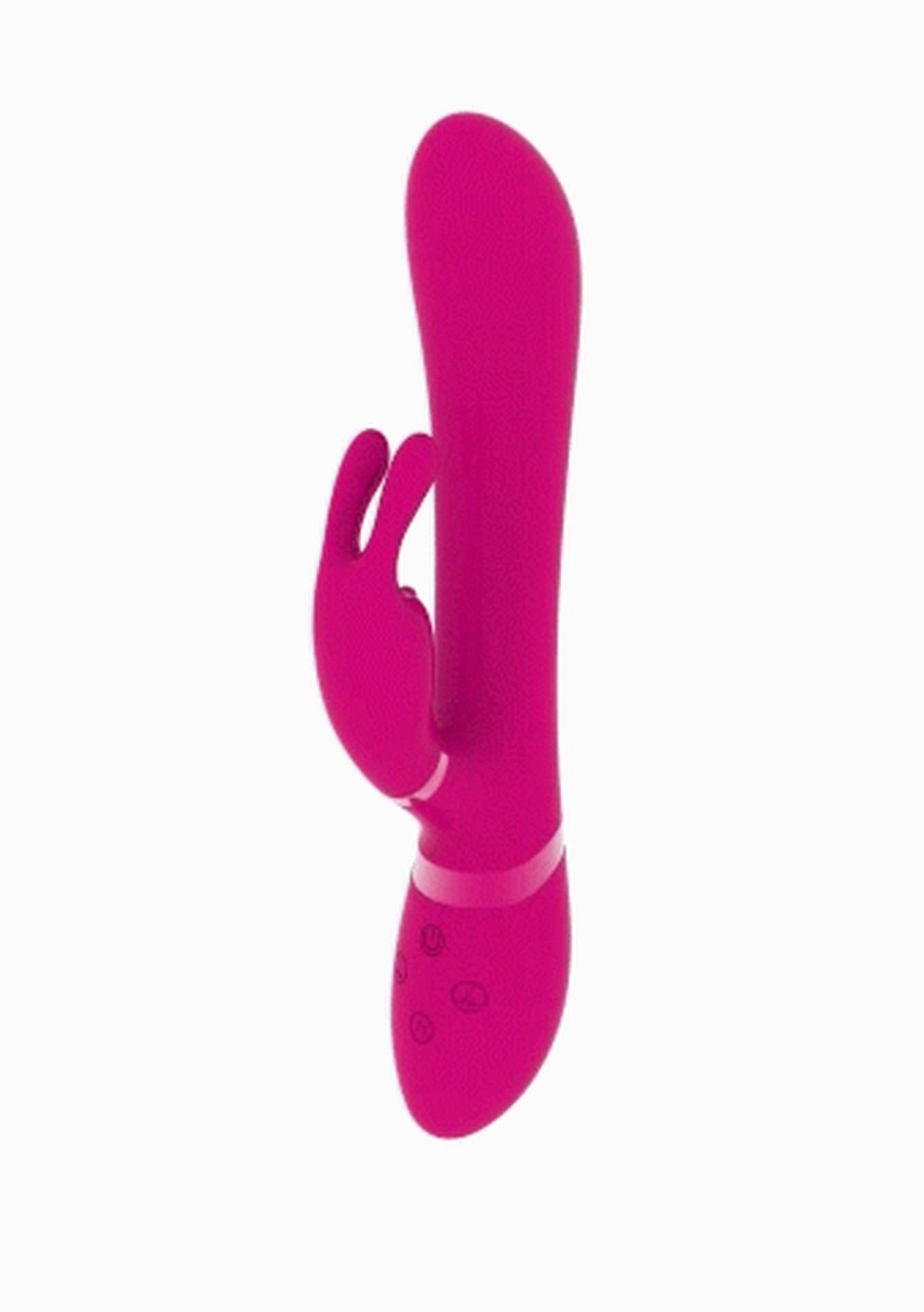 Vibrator iepure Vive Chou silicon roz USB 22 cm