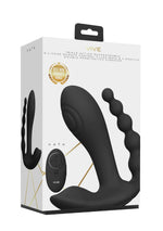 Vibrator anal din silicon Vive Kata, negru, cu telecomandă USB