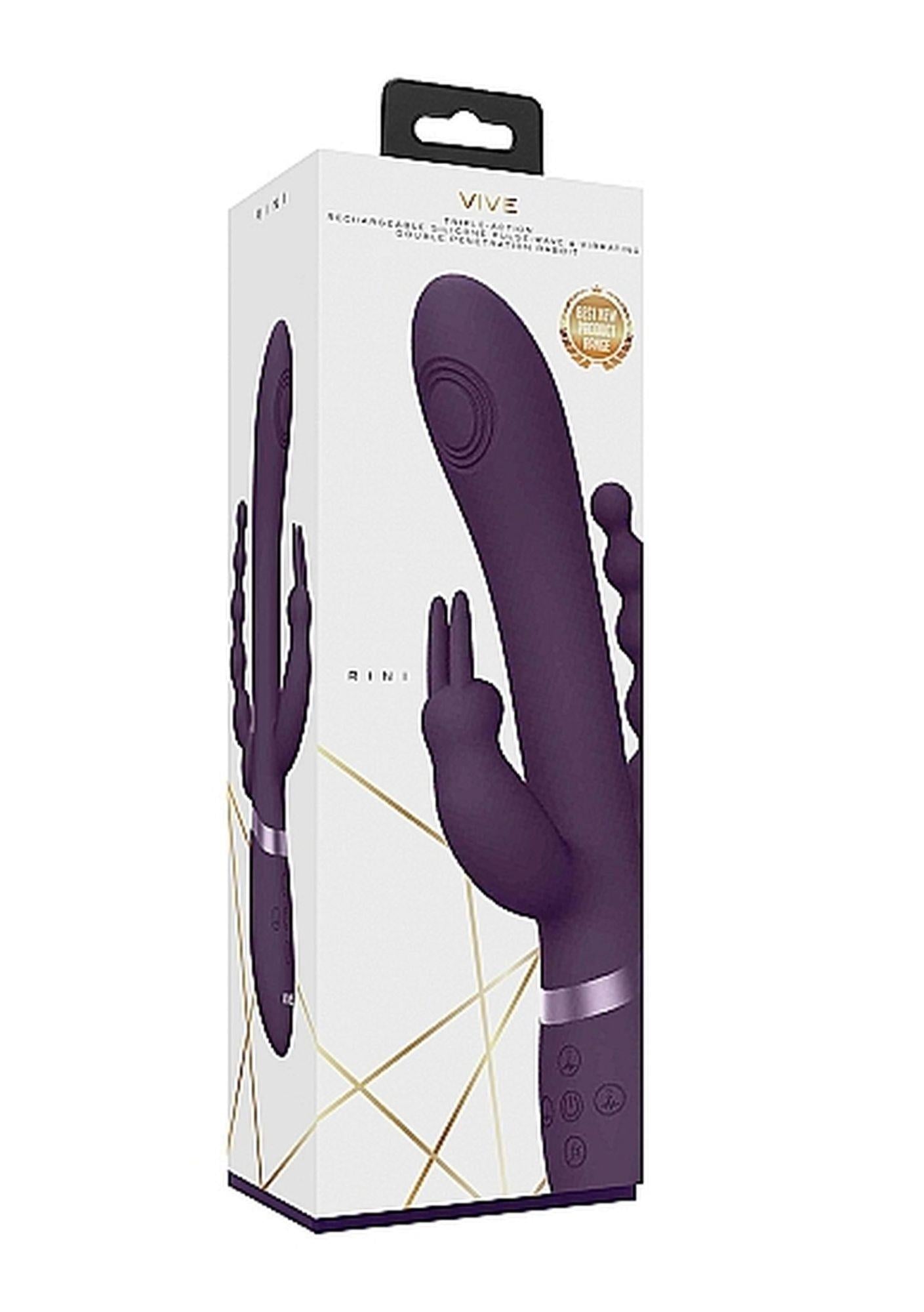 Vibrator Vive Rini Bunny, silicon violet, USB, 22 cm