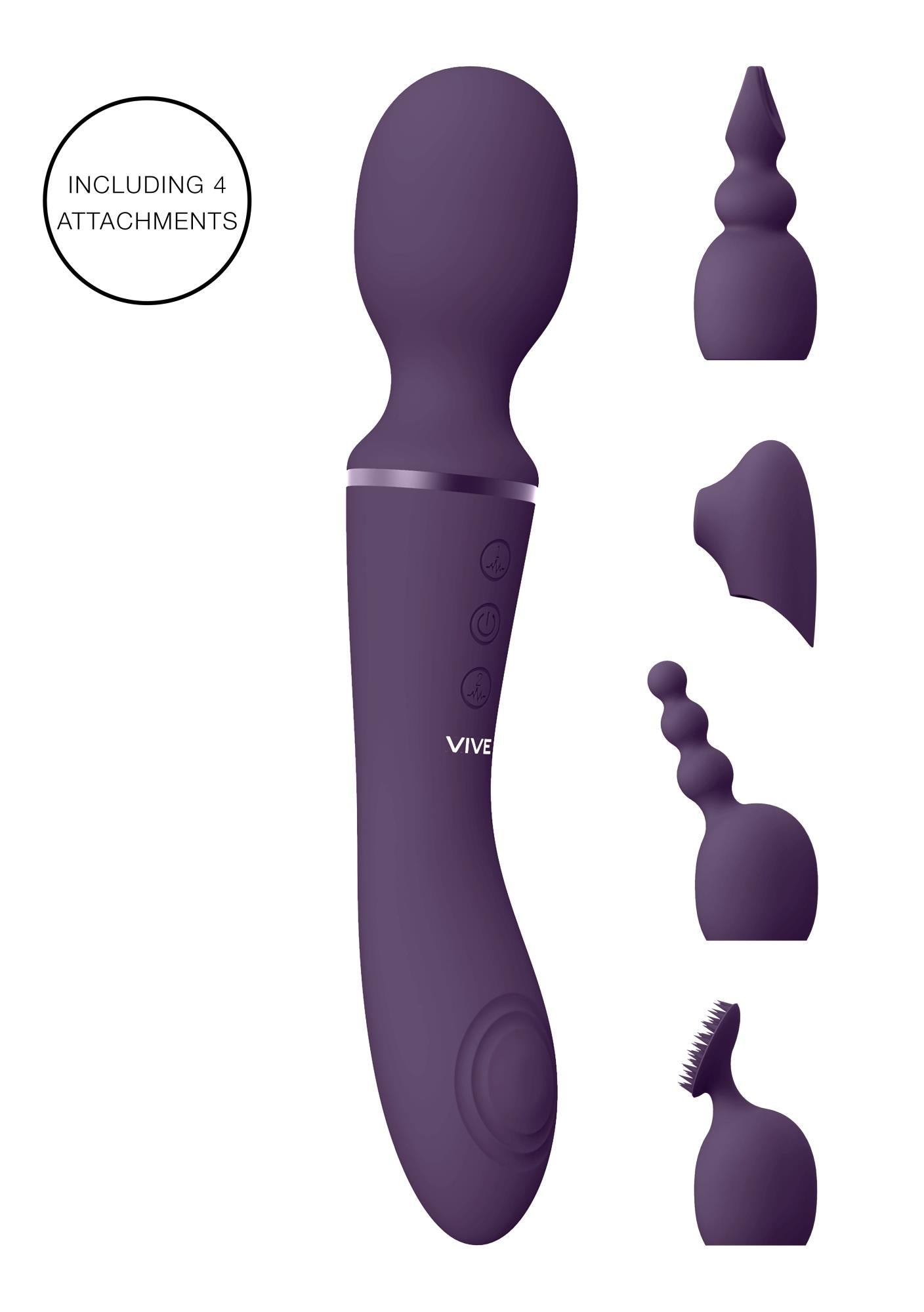 Baghetă de masaj cu ventoasă USB din silicon violet Vive Nami