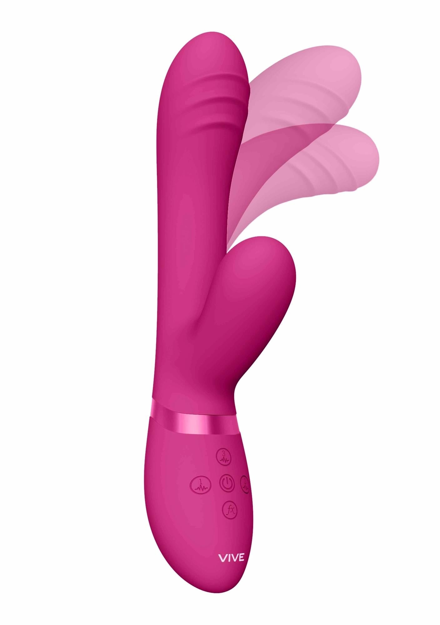 Vibrator USB Iepuraș din silicon roz Vive ieftin
