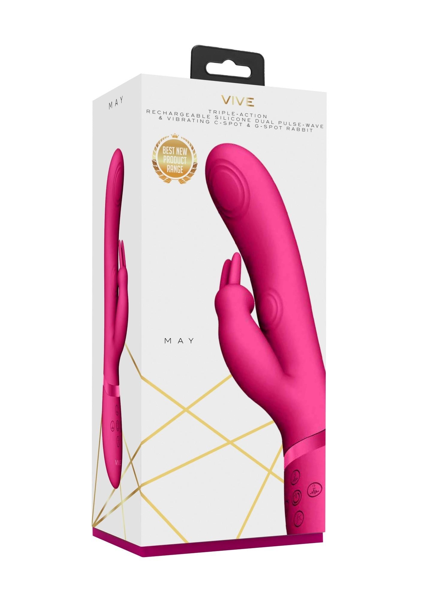 Vibrator Vive May Pulse Wave Bunny roz cu USB