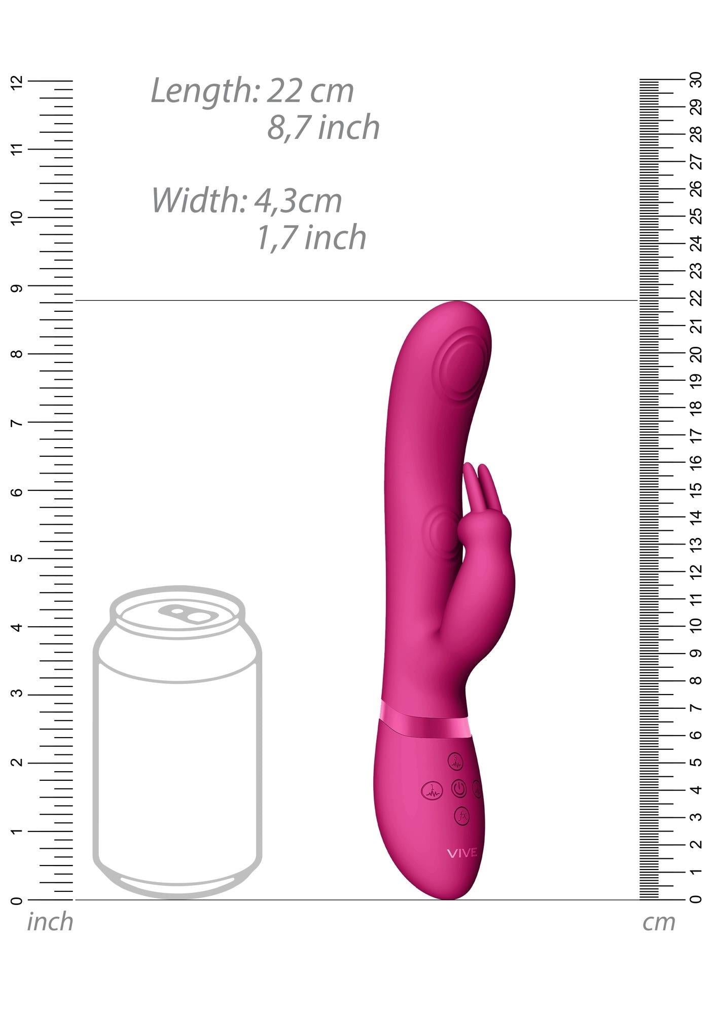 Vibrator Vive May Pulse Wave Bunny roz cu USB