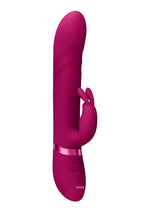 Vibrator Nari Vive Bunny cu perle rotative din silicon roz, USB