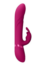 Vibrator Nari Vive Bunny cu perle rotative din silicon roz, USB
